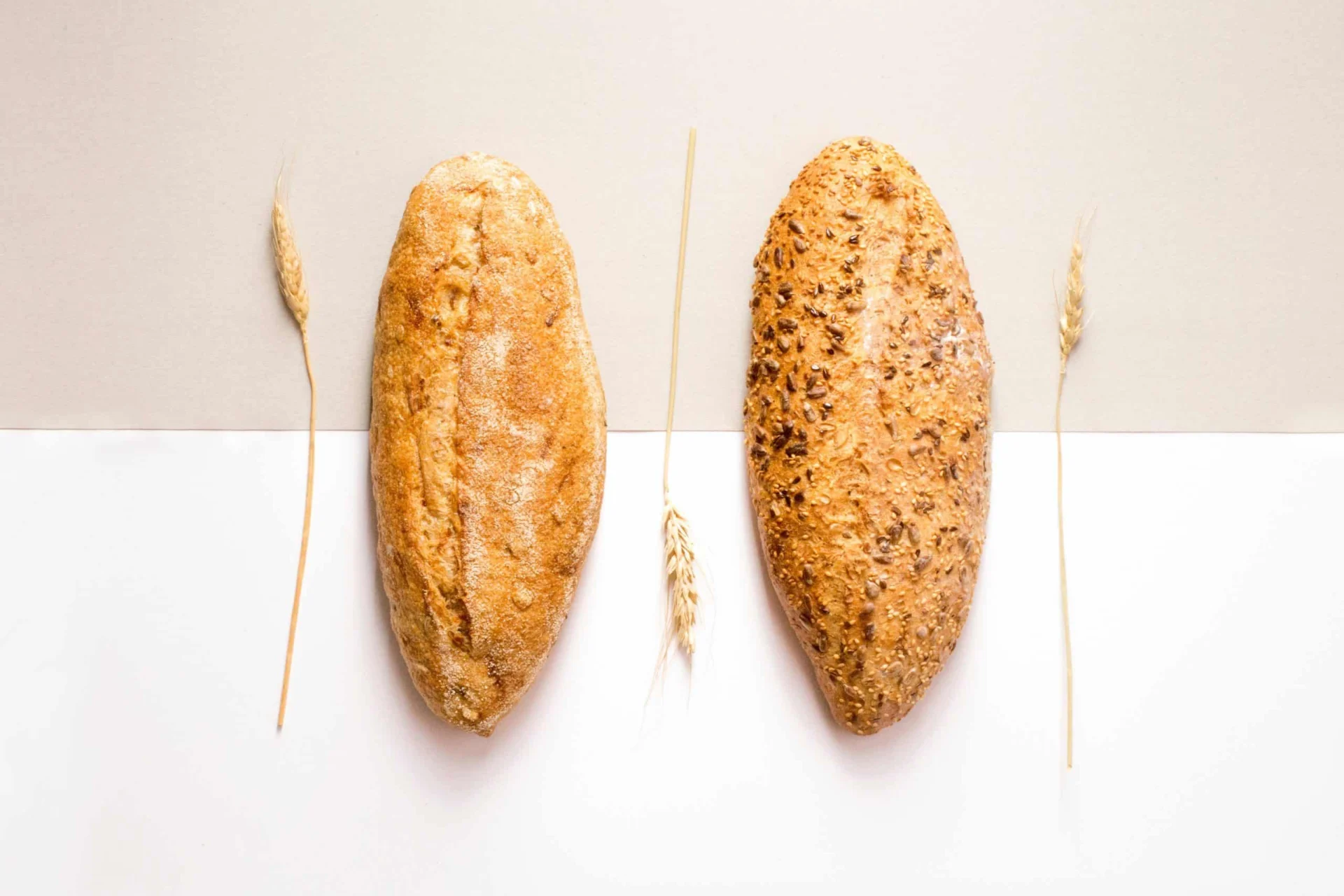 Two slices of bread on a white background.